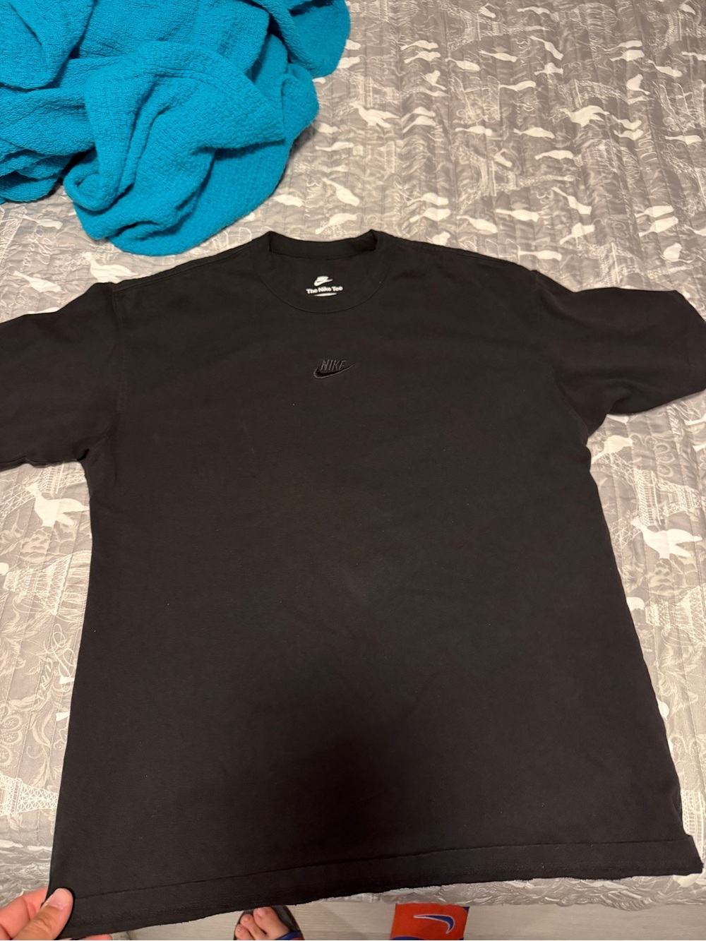 Nike Black Short Sleeve Crew Tee with Embroidered Swoosh
